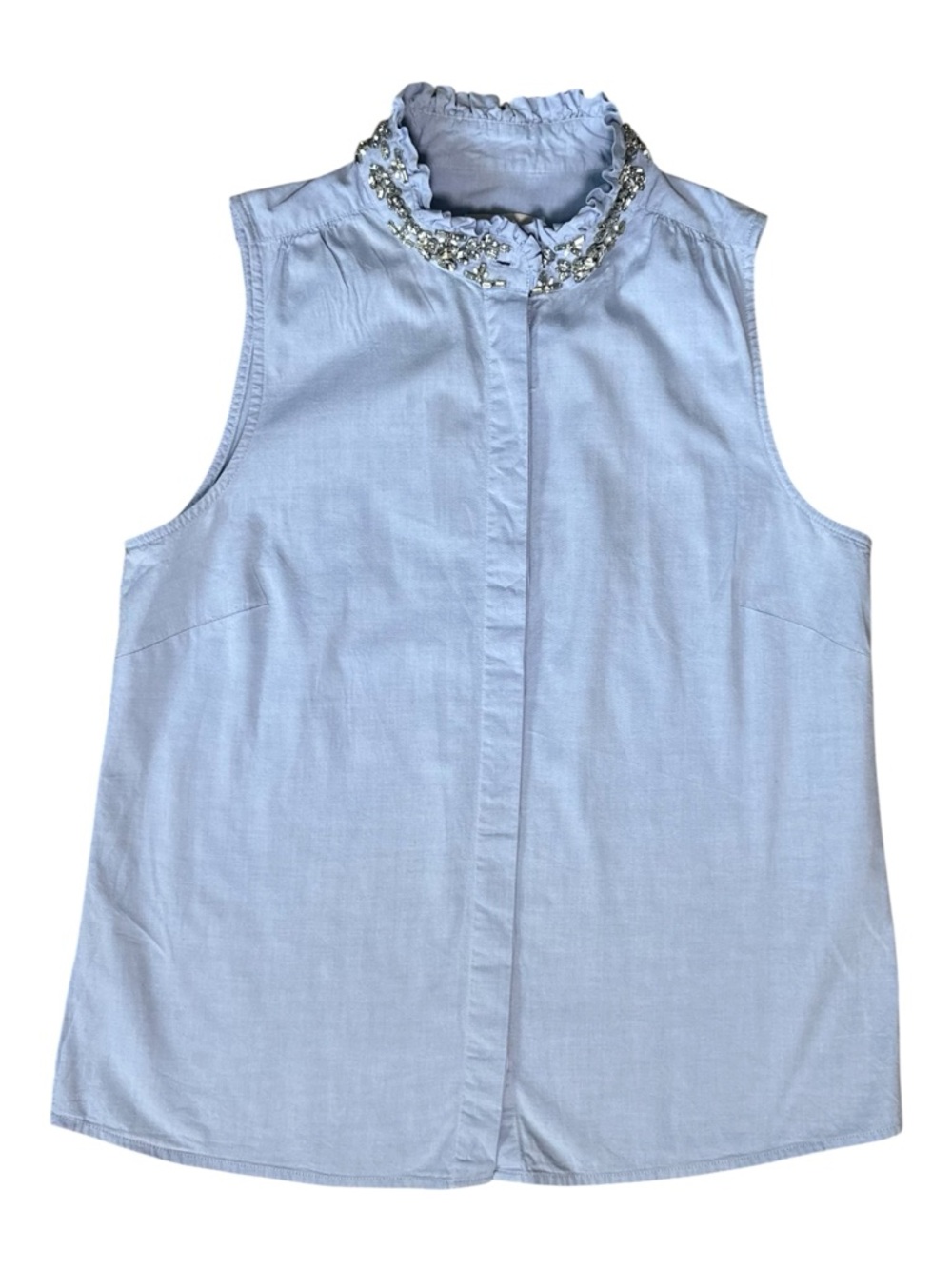 J. Crew Sleeveless Button-Down Top Light Blue Size 6